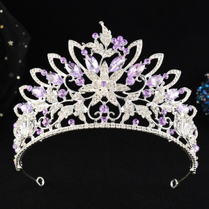 Diadème de mariage baroque élégant en or et rubis rouges, couronne scintillante en cristal rouge pour Quinceañera et bal de promo - Product Image 4