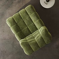 Vente directe usine : Canapé sectionnel en tissu, style décontracté, texture gaufrée rétro, design bloc de tofu Deers Island, pour usage domestique, canapé simple