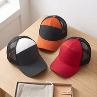 Topi Trucker Jaring Berpanel 7 dengan Logo Bordir Kustom, Patch Kulit Klasik, dan Pinggiran Datar Terstruktur