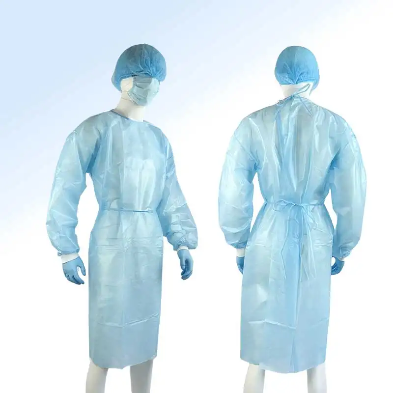 ملابس العزلة للجراحين غير المنسوجة للاستعمال مرة واحدة، عباءات عزل ممرضة طبيب مكيفة