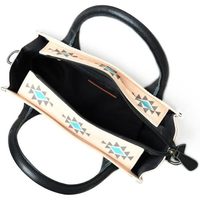 Tas jinjing wanita Boho kanvas Aztec bordir dekorasi penutup ritsleting tas tangan dompet Bahu kartun dapat digunakan kembali