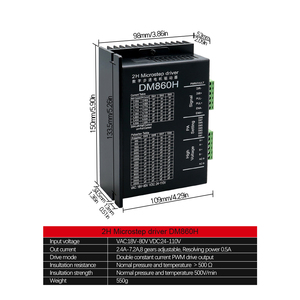 Liên minh Châu Âu 18 ~ 80vac 24 ~ 110vdc 2.4A-7.2A dm860h mở vòng lặp NEMA 34 <span class=keywords><strong>Stepper</strong></span> <span class=keywords><strong>Motor</strong></span> điều khiển - Product Image 2