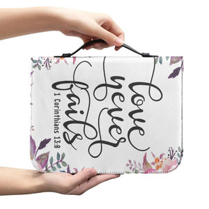 حقيبة يد نسائية بطبعة أزهار عتيقة بتصميم كلمة بو غطاء الكتاب المقدس بمقبض بسحّاب من البوليستر جراب الكتاب المقدس للصلاة في الكنيسة - Product Image 2