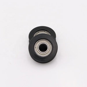 Rodillo de puerta de polea fija R4ZZ Rueda de polea de nailon de plástico R4 Rueda de polea de ranura en U para puertas corredizas de vidrio 6,35*23,35*7mm - Product Image 3