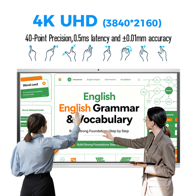 EDLA Certification 65 75 86 Inch 4K Interactive Flat Panel Smart Board LCD Display Android windows for AI Education Office