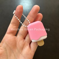 Étui de baume à lèvres ISMAN Luxury 2g pour enfants, motif popsicle, avec chaîne, boîte à rouge à lèvres mignonne en forme de crème glacée, conteneur en plastique PP, vente en gros, marque privée