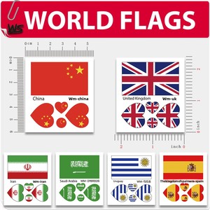 Tatuajes Temporales <span class=keywords><strong>de</strong></span> Banderas Internacionales Impresos por Transferencia <span class=keywords><strong>de</strong></span> Agua para Deportes y Fiestas - Product Image 2