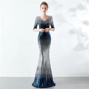 Vestido longo para mulheres, vestido de cauda de peixe sensual elegante, segmentos para casamento 1188 #