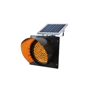 Road Safety Blinking Led signal Solar Powered Traffic Light Yellow Solar Flash Warning Light - Product Image 4