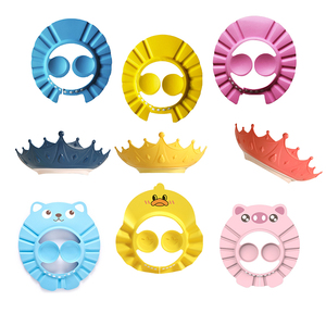 Personnalisé en plastique <span class=keywords><strong>EVA</strong></span> étanche gorro de ducha bebe couronne dessin animé enfants lavage de cheveux bain tête chapeau petits bébés bébé bonnet de douche - Product Image 1