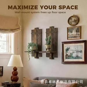 Wooden candlestick <b>shelf</b>, <b>wall</b>-<b>mounted</b> solid wood candlestick rack, farmhouse <b>wall</b> decoration, succulent storage rack - Product Image 3