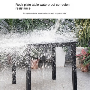 Bắc Âu hiện đại bền nhôm có thể gập lại kim loại bàn ăn ghế không thấm nước đồ gỗ ngoài trời cho sân vườn - Product Image 4