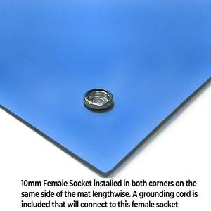 Szeles ชุดความปลอดภัย ESD กว้าง2.<span class=keywords><strong>5</strong></span>ฟุต x ยาว<span class=keywords><strong>5</strong></span>ฟุต X แผ่นบัดกรี<span class=keywords><strong>สี</strong></span><span class=keywords><strong>ฟ้า</strong></span>หนา0.06นิ้ว<span class=keywords><strong>สาย</strong></span>รัดข้อมือสายดิน ROHS - Product Image 5