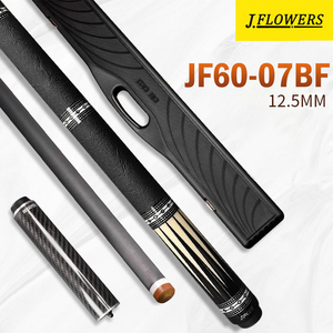 Jflowers JF60-07BF Queue de billard en fibre de carbone de 12,5 mm avec enveloppe en cuir et embout en ébène, avec étui - Product Image 1