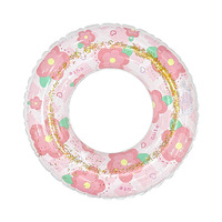 Bouée gonflable en PVC personnalisée avec logo imprimé, vente en gros d'usine, motifs donuts et fleurs, pour enfants, idéale pour les fêtes à la plage