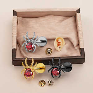 Helix piercing phẳng trở lại bông tai Spider ear piercing đồ trang sức phụ nữ tai đồ trang sức Halloween Spider Web thiết kế sexy piercing - Product Image 6