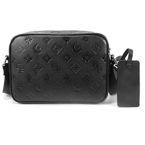 Men PU Leather Crossbody <b>Bag</b> Embossed Messenger <b>Bag</b> <b>Small</b> Shoulder <b>Bag</b> With Front Zipper Pocket For Daily Carry - Product Image 5