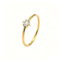 Koreanischer Nischen-Luxus Sechszackiger Kubischer Zirkonia Edelstahl Paarringe Minimalistischer Glatter Ring 18K Gold Schmuck