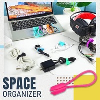 Attaches de câble réutilisables en silicone à aimant puissant Organisateur d'enveloppes de cordon en nylon écologique avec clips de câble magnétiques