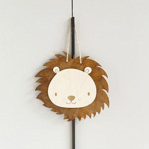 Style nordique Ins décoration <span class=keywords><strong>murale</strong></span> de <span class=keywords><strong>chambre</strong></span> d'enfant dessin animé écologique Lion suspendu accessoires Photo en <span class=keywords><strong>bois</strong></span> pour l'espace de bébé à la maison - Product Image 2