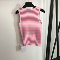 Vente flash : débardeur en tricot rayé fin et frais pour l'été