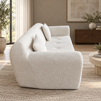 Ensemble de canapés sectionnels roses compressés confortables QINUO, meubles de salon en tissu pour villa et appartement