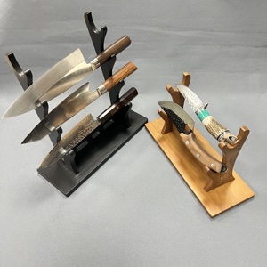Giá để dao gỗ óc chó màu sắc thẩm mỹ, dùng cho dao nhà bếp, dao ngoài trời, giá để dao chuyên nghiệp, giá trưng bày dao di động - Product Image 1