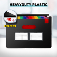 Organiseur de documents en plastique robuste format A4, 13 pochettes, dossier extensible noir pour le bureau, l'école et les affaires