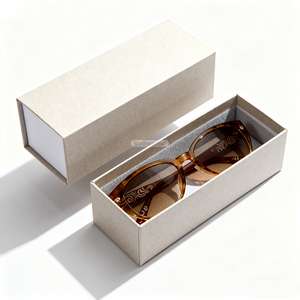 Full Color Printing Brown Cardboard Sunglasses Packaging <b>Box</b> with Insert Custom Logo Lid and Base Optical Frames <b>Box</b> - Product Image 1