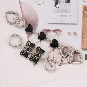 Anbys Silver Bag <b>Chain</b> Purse <b>Extender</b> <b>Chain</b> Purse Strap <b>Extender</b> Bag Charms Black Heart Bow - Product Image 2