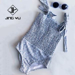 Traje de Baño para Bebé JINGYU, Traje de Baño Infantil con Estampado Personalizado, Traje de Baño de una Pieza con Pliegues de Nailon Reciclado para Niños Pequeños - Product Image 5