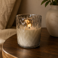 Bougie LED en verre à la paraffine fonctionnant sur piles avec flamme vacillante 3D blanc chaud, écologique et résistante à la chaleur pour la décoration de la maison