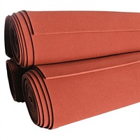Feuille de mousse de silicone rouge à cellules ouvertes, épaisseur 5 mm, rouleau de mousse 120 kg pour rembourrage de table de presse à chaud et de table de repassage sous vide