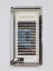 Wholesale Darkest Black PBT Silk Faux <strong>Mink</strong> <strong>Eyelash</strong> <strong>Extensions</strong> 0.15-0.20mm C Curl 11-12mm Flat Split Tips Beauty False <strong>Eyelashes</strong> - Product Image 3