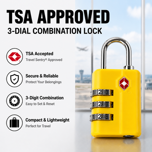 <span class=keywords><strong>Cadenas</strong></span> de voyage ergonomique à coque incurvée, <span class=keywords><strong>3</strong></span> <span class=keywords><strong>chiffres</strong></span>, code TSA007, avec trou pour clé maîtresse, <span class=keywords><strong>cadenas</strong></span> de sécurité à cadran - Product Image 2