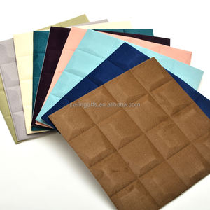 Panneau d'autocollants muraux en velours 3D à <span class=keywords><strong>larges</strong></span> <span class=keywords><strong>rayures</strong></span> en similicuir PVC 35*35cm <span class=keywords><strong>Papier</strong></span> <span class=keywords><strong>peint</strong></span> pelable brun clair à motif diamanté - Product Image 5