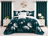 Vente en gros usine : Ensemble de literie 8 pièces pour lit Queen/King, motifs variés, draps de lit avec 2 rideaux et 4 taies d'oreiller