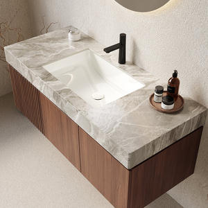 Oferta Especial: Gabinete de Baño Flotante con Espejo Montado en Pared de Madera Contrachapada - Product Image 3