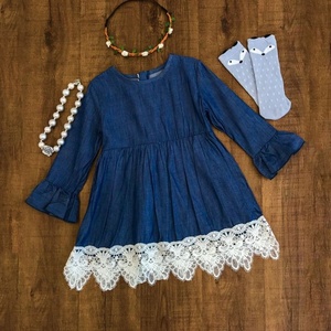 enfants fille <span class=keywords><strong>jean</strong></span> imprimé léopard vêtements fille robes Robes décontractées imprimé Robes Boutique Pour bébés Filles - Product Image 2