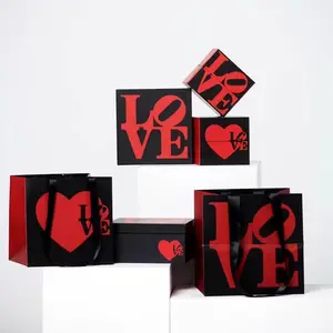 单身新爱魔方情人节手持玫瑰盒红色节日周年纪念口惊喜盒