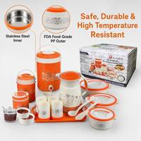 Carafe à eau en plastique avec paille isotherme 18 pièces, ensemble familial, tasses à eau et bol isotherme