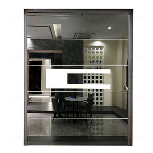 הנמכר ביותר יפה מראה מבריקה גבוהה מחוסמת זכוכית 04 דלת נירוסטה לבתים עם מנעול חכם - Product Image 2