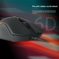 Souris optique ergonomique silencieuse MEETION GM19 pour PC, USB, RGB LED, filaire, pour gamer, souris de jeu