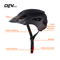 Casque de vélo de montagne DEVIATE personnalisé de haute qualité à bon prix pour la route, hommes et femmes, 285g léger, avec feu arrière pour la nuit