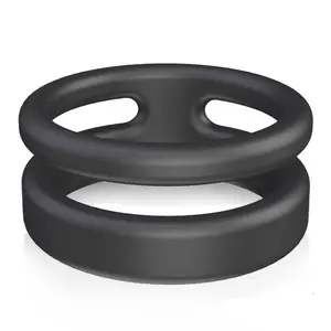 Anillo de pene doble de silicona para hombre y parejas, juguete sexual para mejorar la erección, más duro y más fuerte - Product Image 1