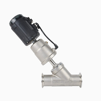 Vanne d'angle pneumatique à commande proportionnelle en acier inoxydable avec positionneur Tri-Clamp (4-20mA) Port 1/2"-3" Joint PTFE 1,6 Mpa