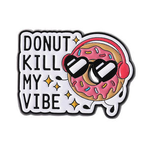 Broche Creativo con Forma de Donut, Frase en Inglés Rosa, Solo Haz Tu Mejor Esfuerzo, Recuerdo Promocional, Lindo Pin de Solapa de Esmalte con Forma de Donut - Product Image 3