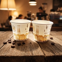 Vaso de Papel de 7.5oz para Máquinas Expendedoras, Vaso de 70mm de Diámetro Superior para Café y Té Calientes