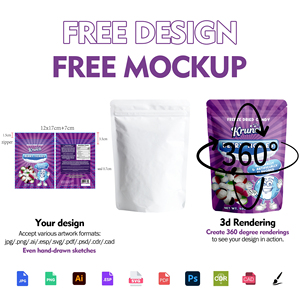 Tùy Chỉnh Baggies Đứng Lên Túi Bao Bì Thực Phẩm Túi Zip Khóa Nhôm Túi Nhựa - Product Image 3