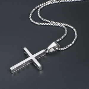 Stainless Steel <b>Cross</b> Pendant Necklace Geometric Religious Jewelry SP757 - Product Image 4
